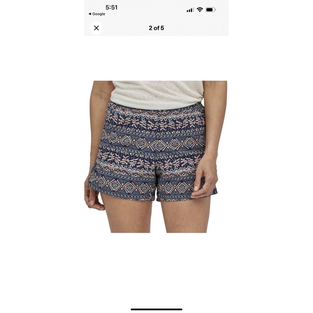 Patagonia Swim Trunks Shorts Womens Large Aztec Tiki Floral Baggies Beach Pocket